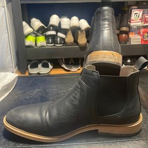 Black Chelsea Boots Wood Heel